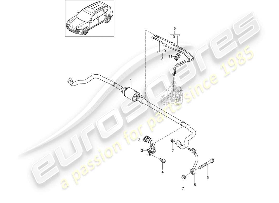 a part diagram from the porsche 2016 (cayenne e2 92a) parts catalogue