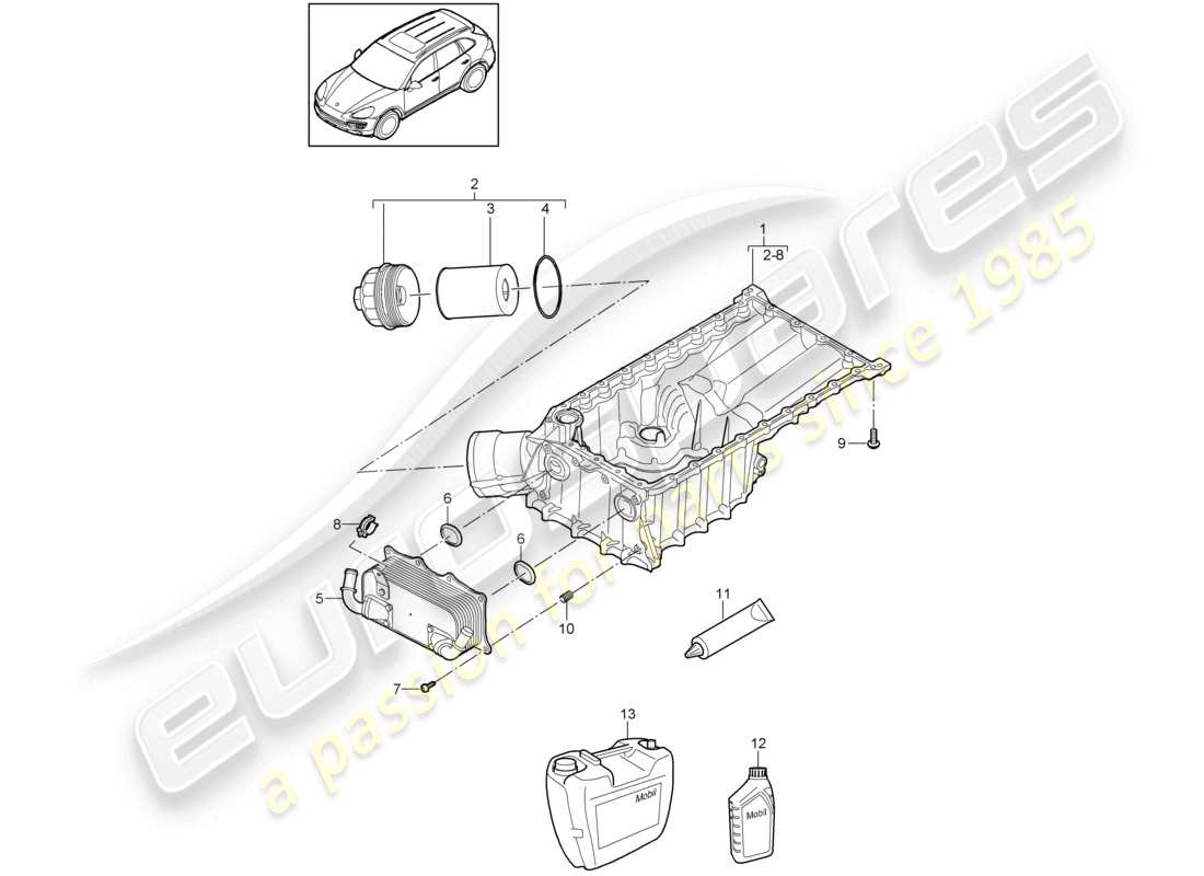 a part diagram from the porsche 2011 (cayenne e2 92a) parts catalogue