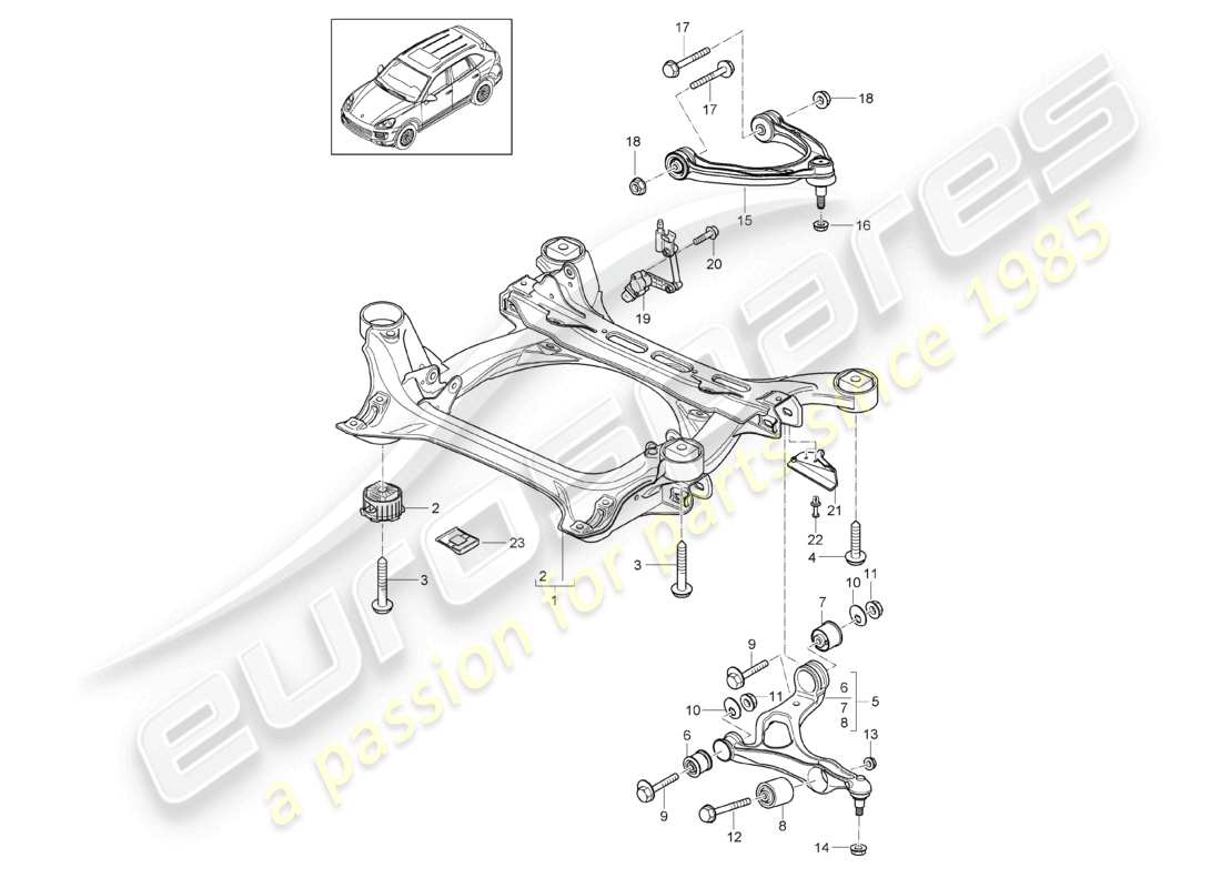 a part diagram from the porsche 2017 (cayenne e2 92a) parts catalogue