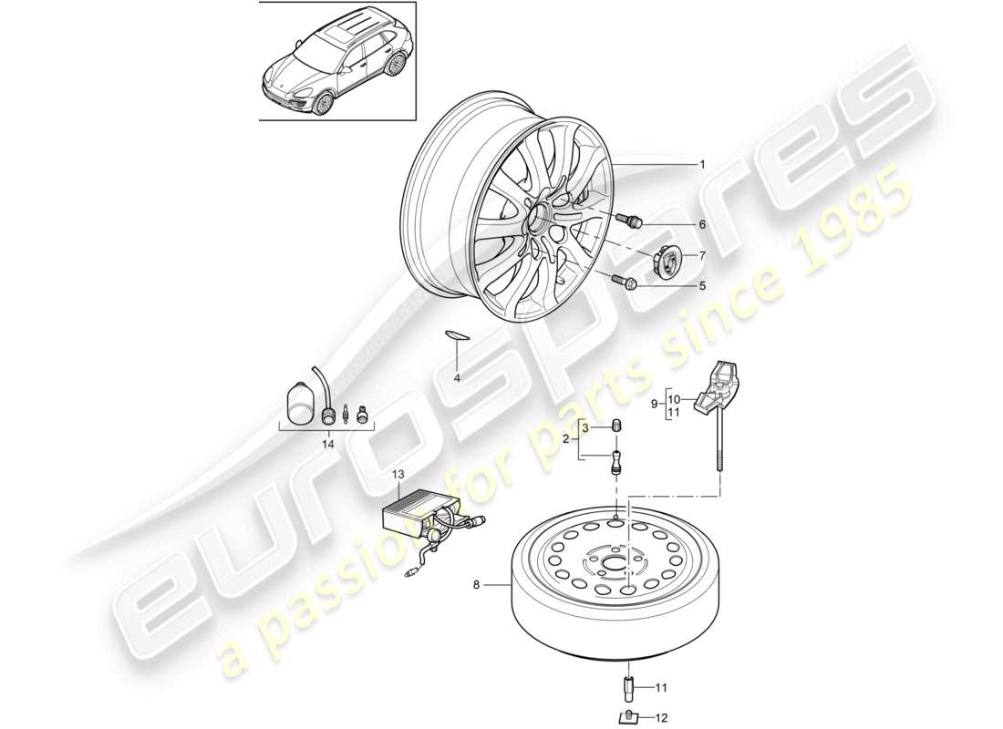 a part diagram from the porsche 2015 (cayenne e2 92a) parts catalogue