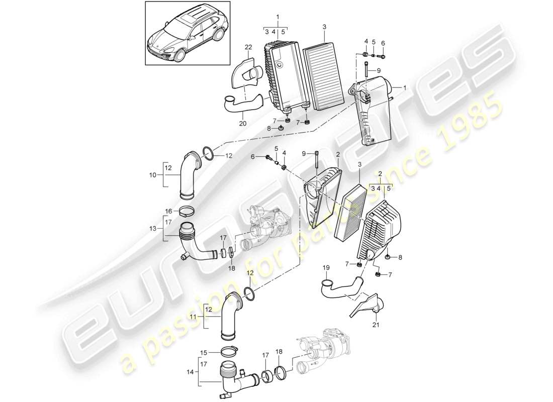 a part diagram from the porsche 2015 (cayenne e2 92a) parts catalogue