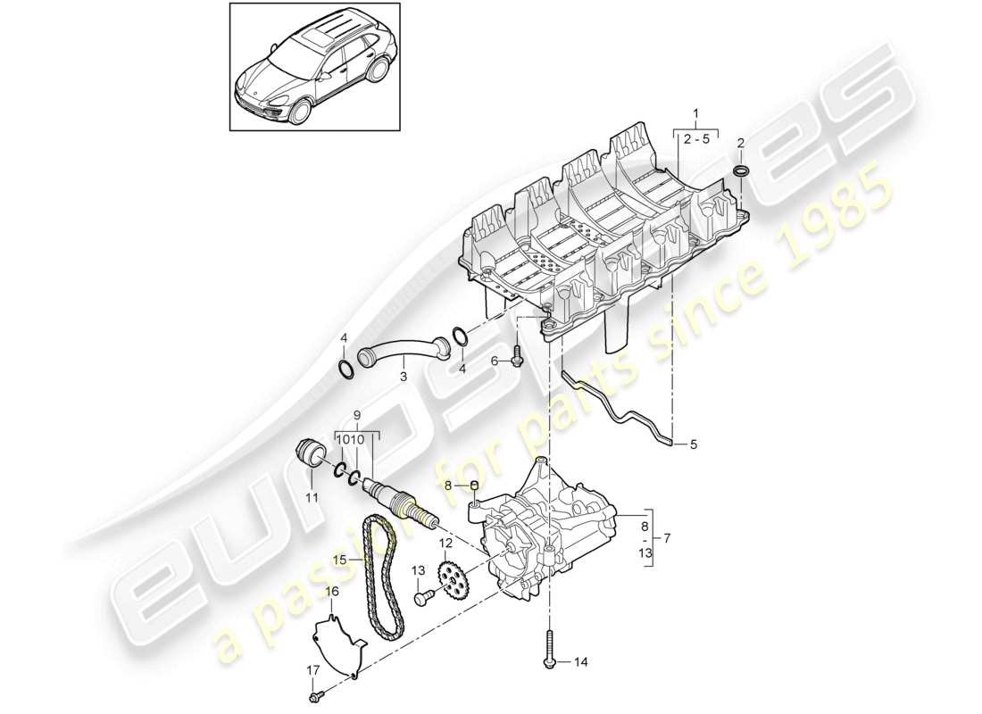 a part diagram from the porsche 2015 (cayenne e2 92a) parts catalogue