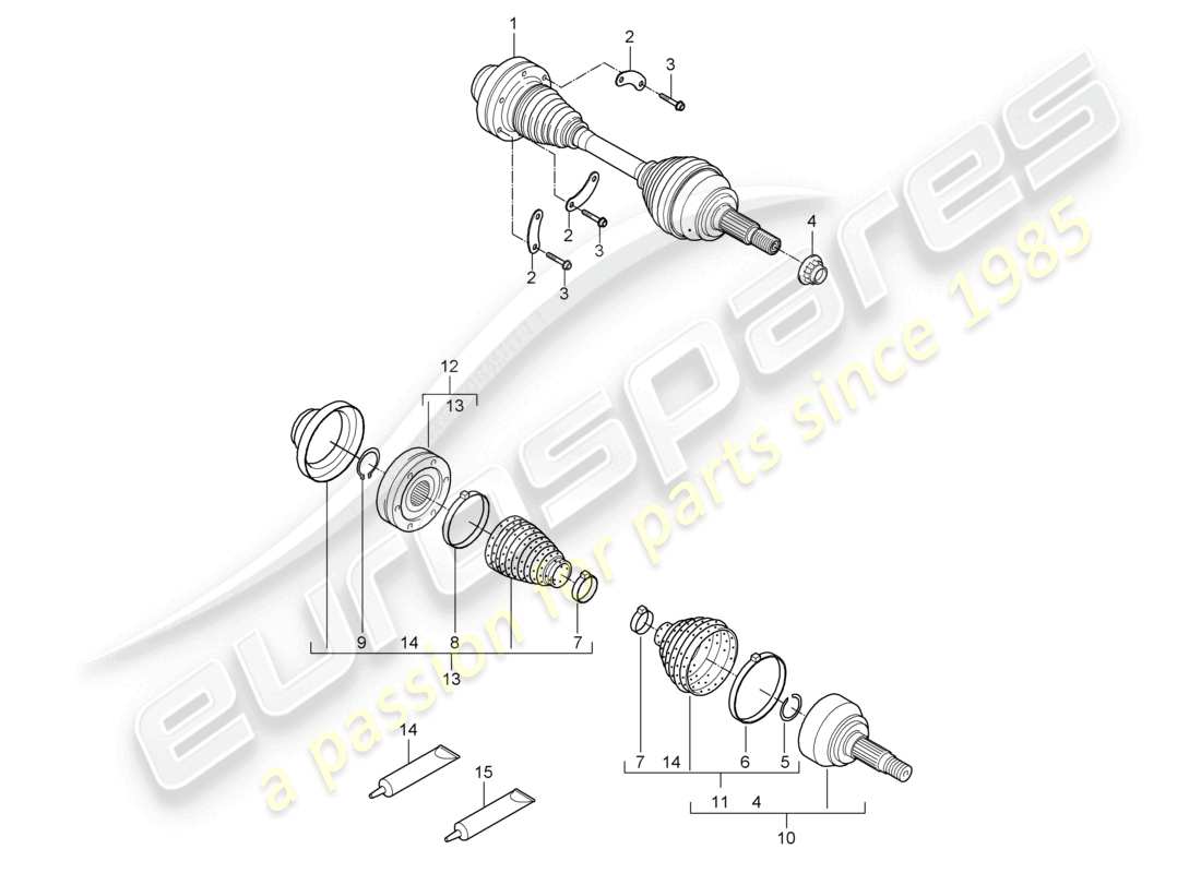 a part diagram from the porsche 2008 (cayenne e1 9pa) parts catalogue