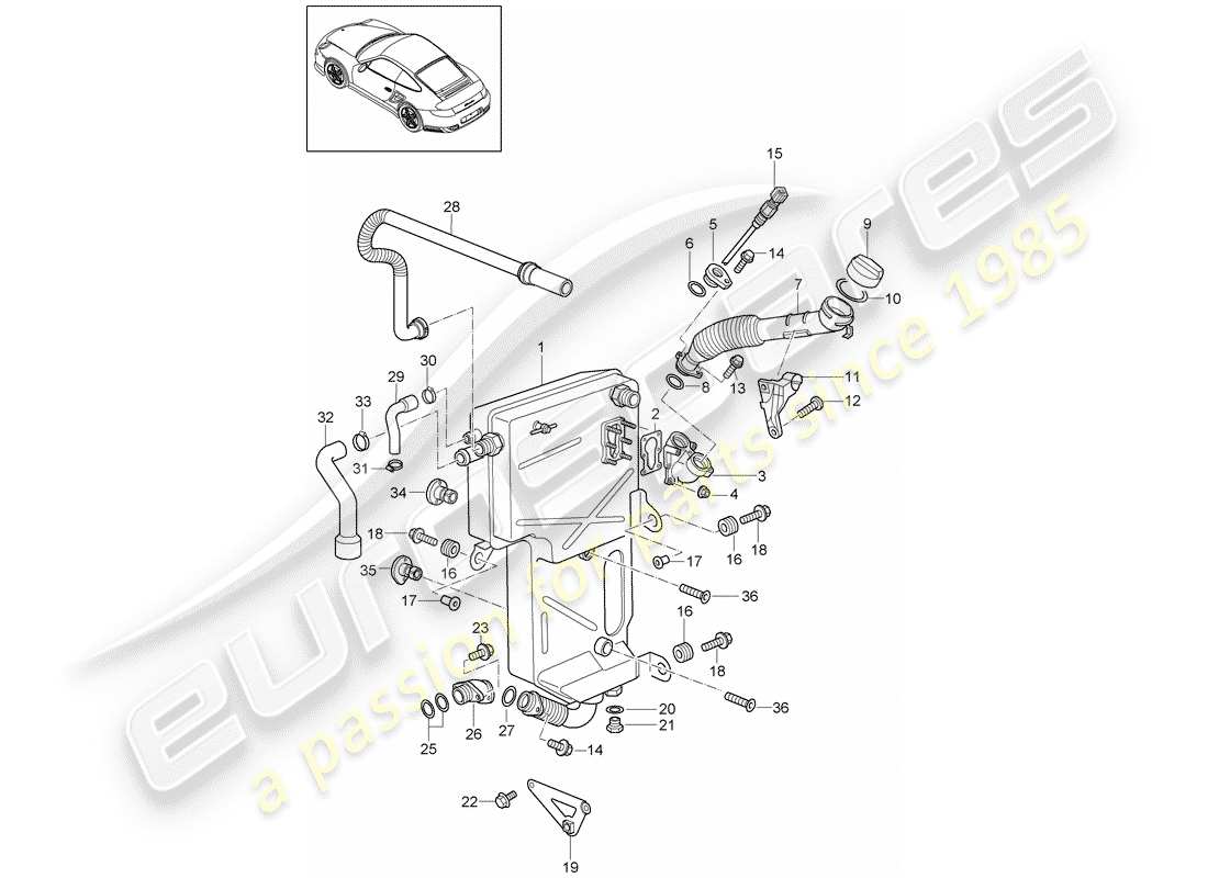 a part diagram from the porsche 997 parts catalogue