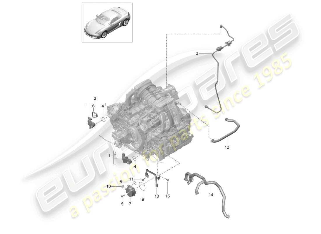 a part diagram from the porsche 2013 (981 boxster) parts catalogue
