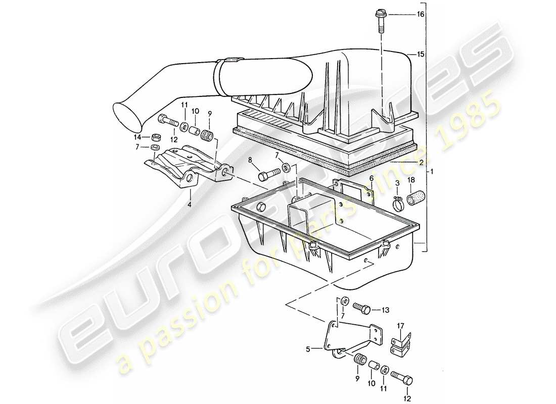 a part diagram from the porsche 944 parts catalogue