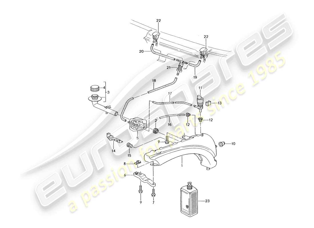 a part diagram from the porsche 2001 (986 boxster) parts catalogue