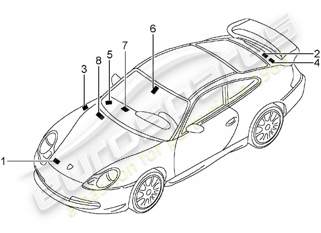 a part diagram from the porsche 2005 (996 gt3) parts catalogue