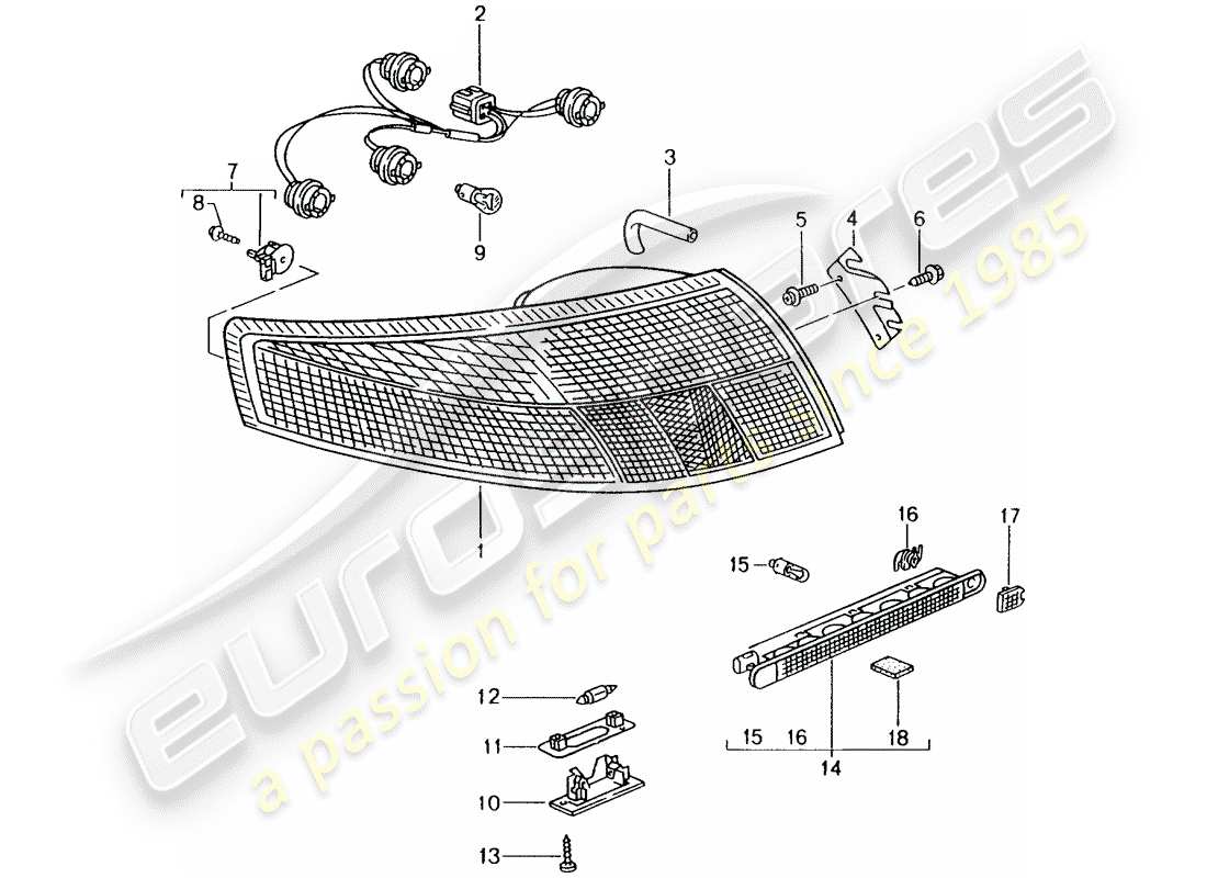 a part diagram from the porsche 2004 (996) parts catalogue