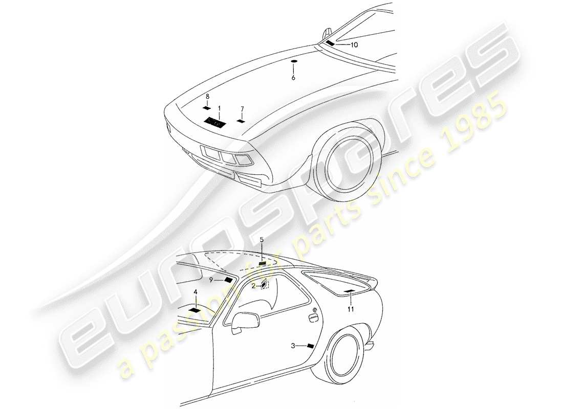 a part diagram from the porsche 928 parts catalogue