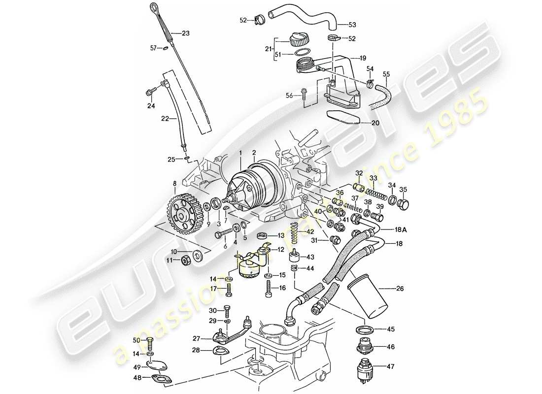 a part diagram from the porsche 1989 (928) parts catalogue