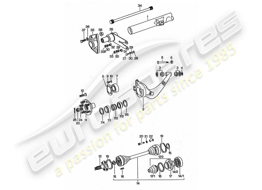 a part diagram from the porsche 911 parts catalogue