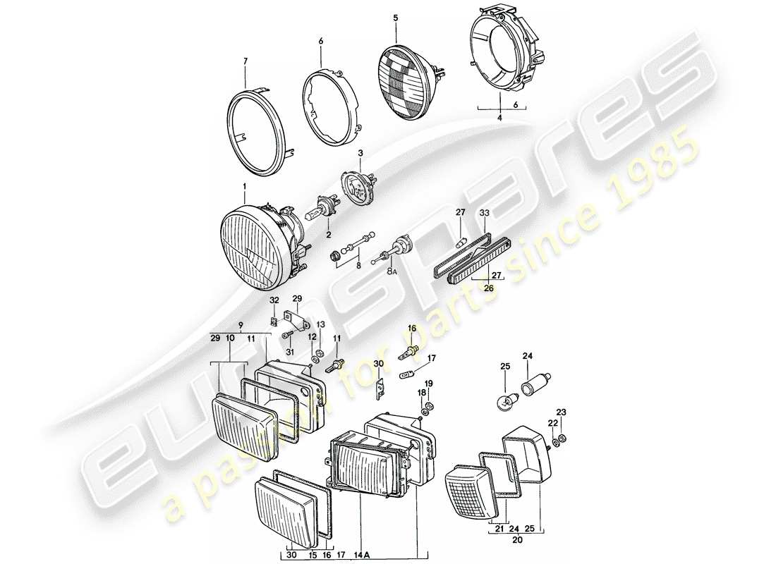 a part diagram from the porsche 928 parts catalogue