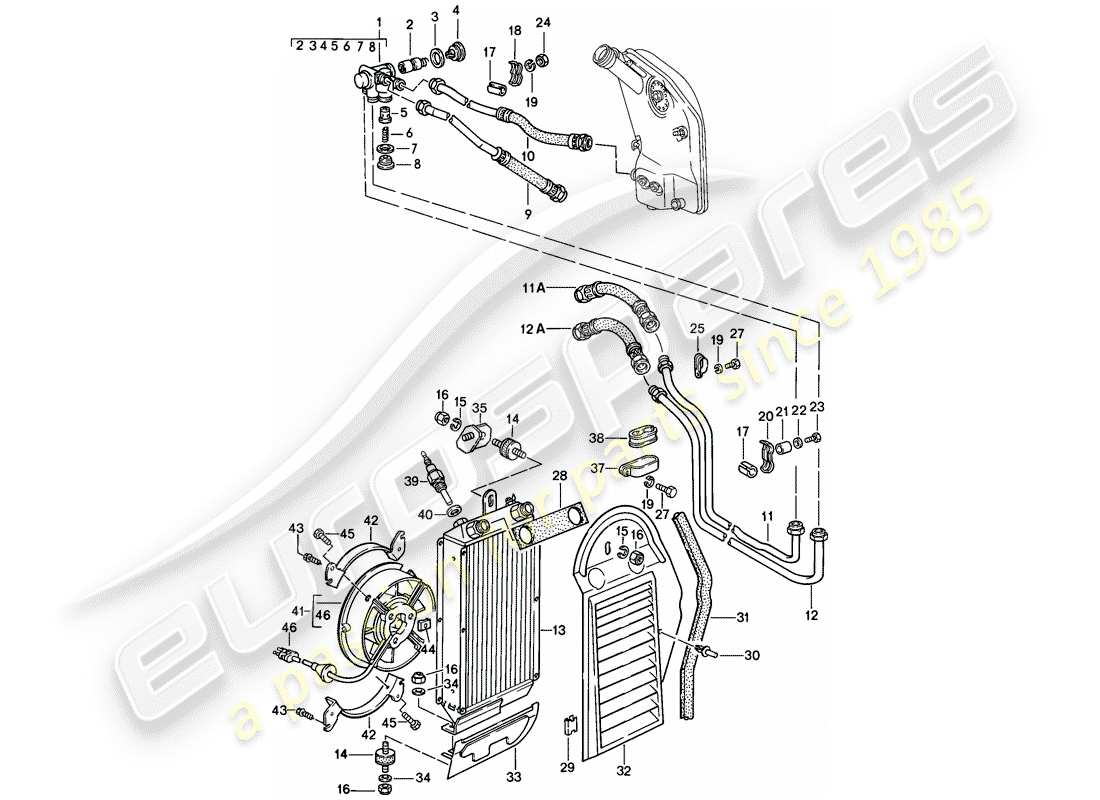 a part diagram from the porsche 1987 (911) parts catalogue