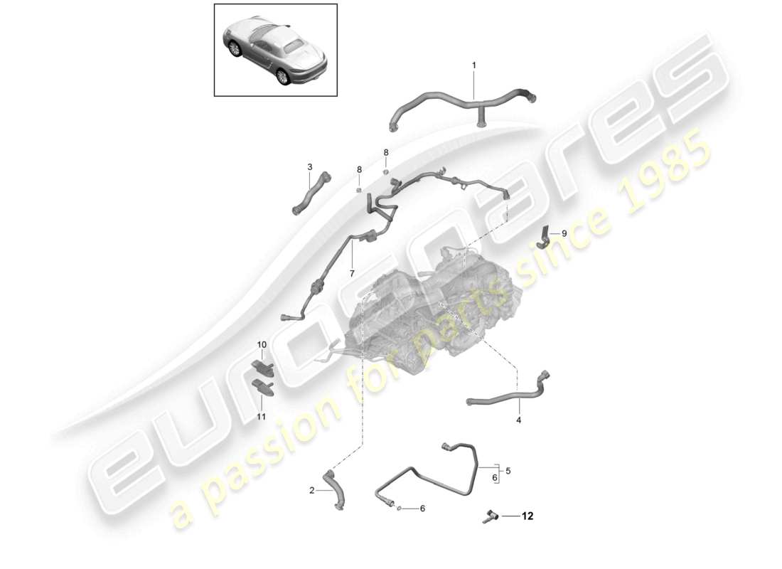 a part diagram from the porsche 2020 (718 boxster) parts catalogue