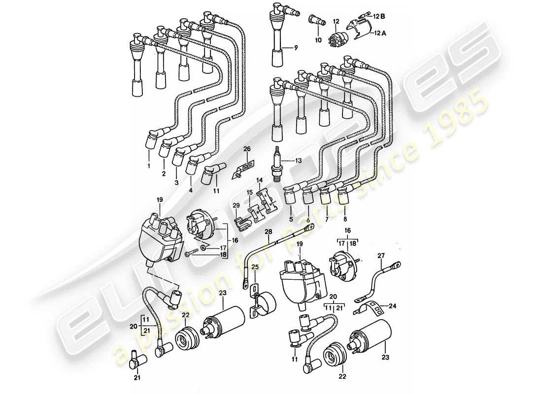 a part diagram from the porsche 928 parts catalogue