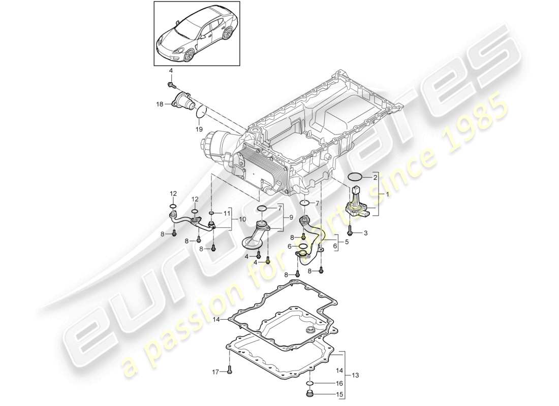 a part diagram from the porsche panamera parts catalogue