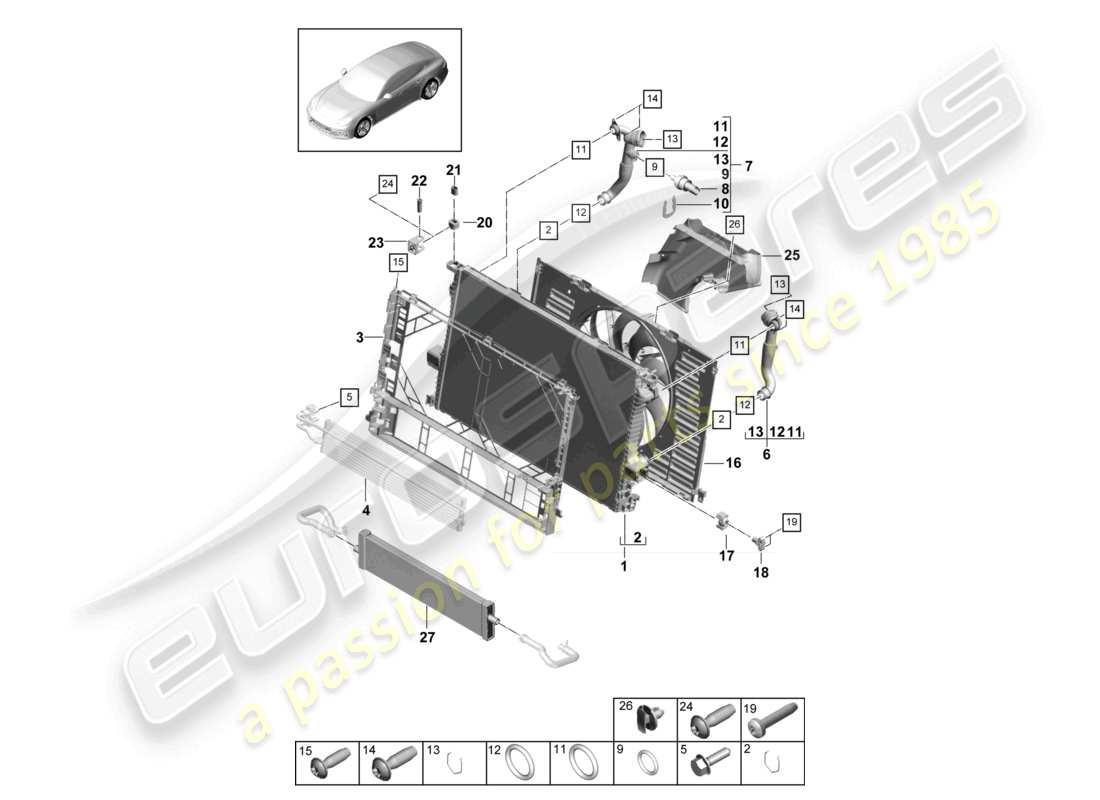 a part diagram from the porsche 2018 (panamera 971-1) parts catalogue