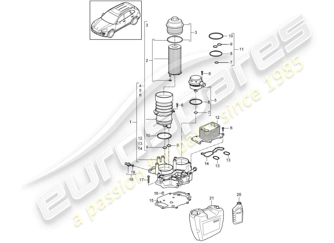 a part diagram from the porsche 2015 (cayenne e2 92a) parts catalogue