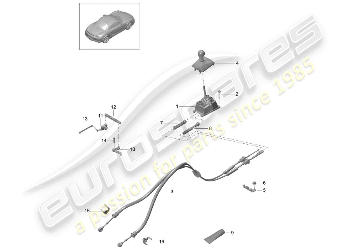 a part diagram from the porsche 2013 (981 boxster) parts catalogue