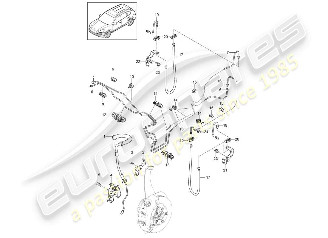 a part diagram from the porsche cayenne parts catalogue
