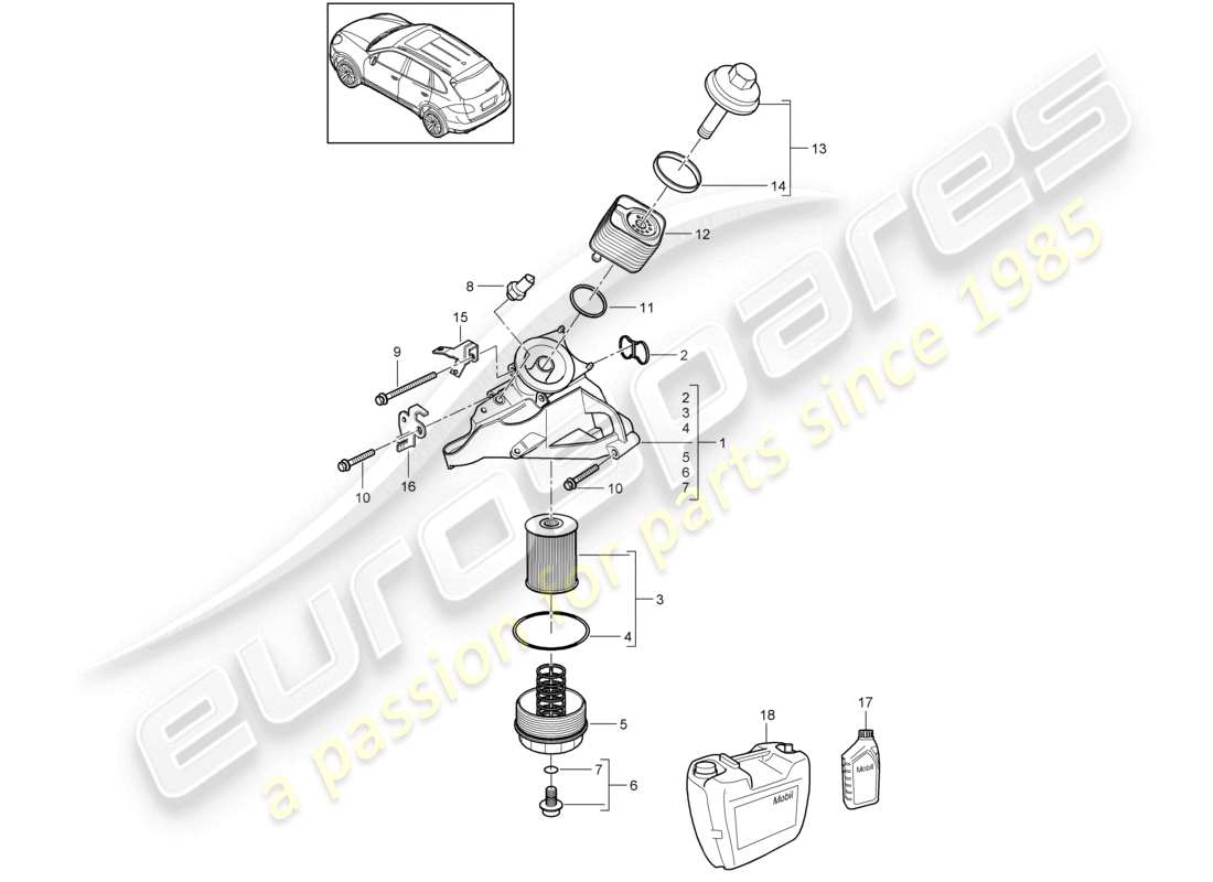 a part diagram from the porsche 2018 (cayenne e2 92a) parts catalogue