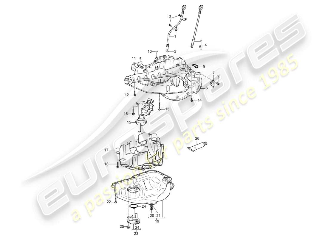 a part diagram from the porsche 2008 (cayenne e1 9pa) parts catalogue