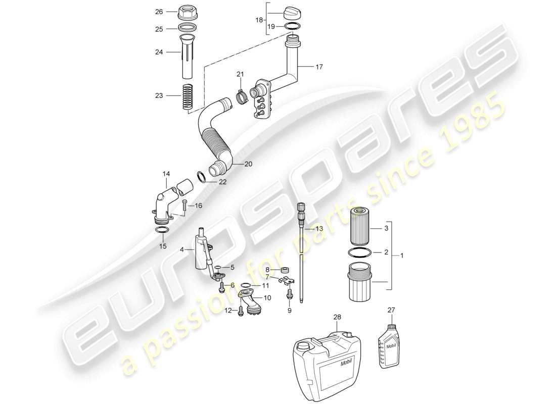 a part diagram from the porsche 2005 (987 boxster) parts catalogue