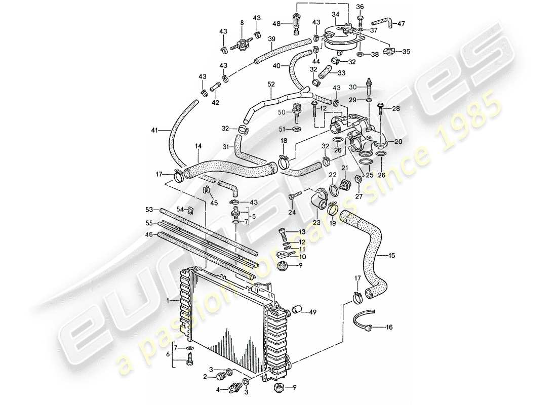 a part diagram from the porsche 928 parts catalogue