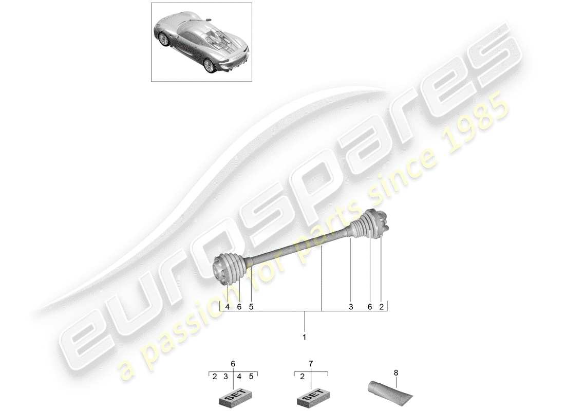 VIEW PARTS DIAGRAMS FROM THE PORSCHE 918 SPYDER PARTS CATALOGUE a part diagram from the porsche 918 spyder parts catalogue