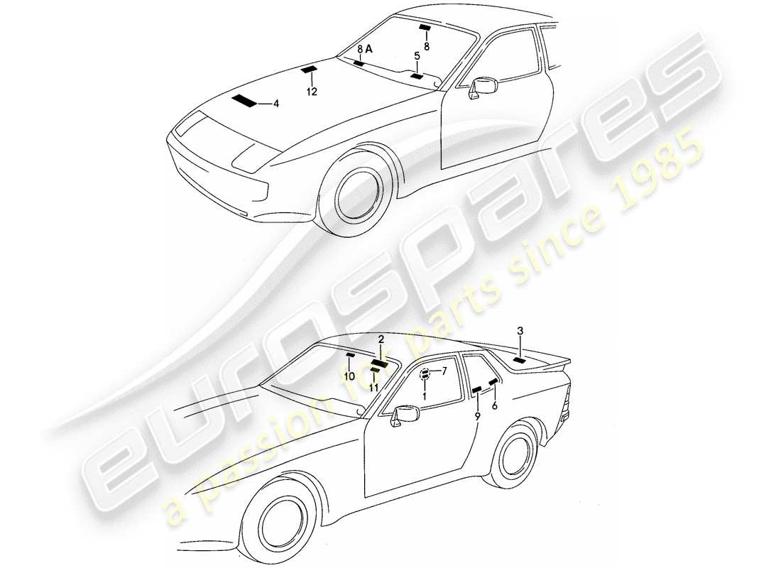 a part diagram from the porsche 944 parts catalogue