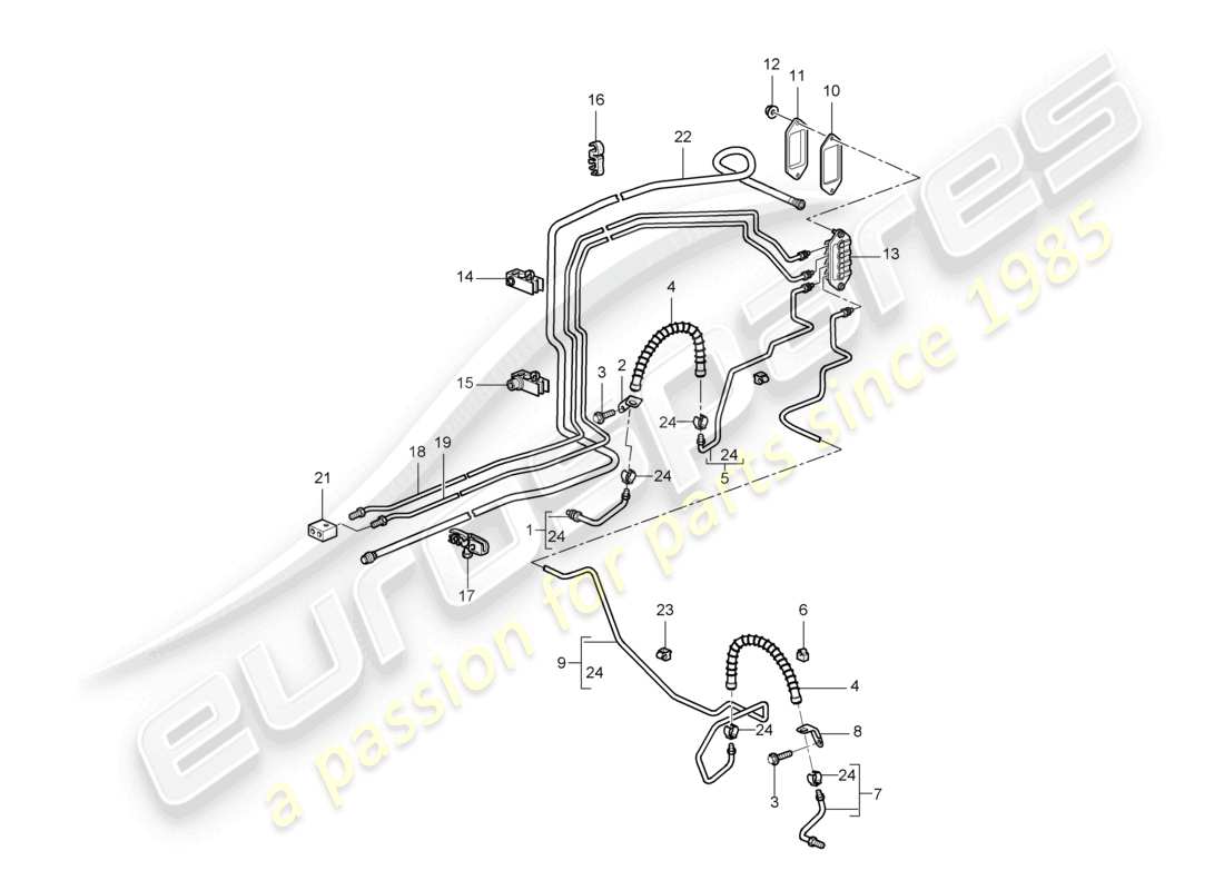 a part diagram from the porsche 2005 (987 boxster) parts catalogue