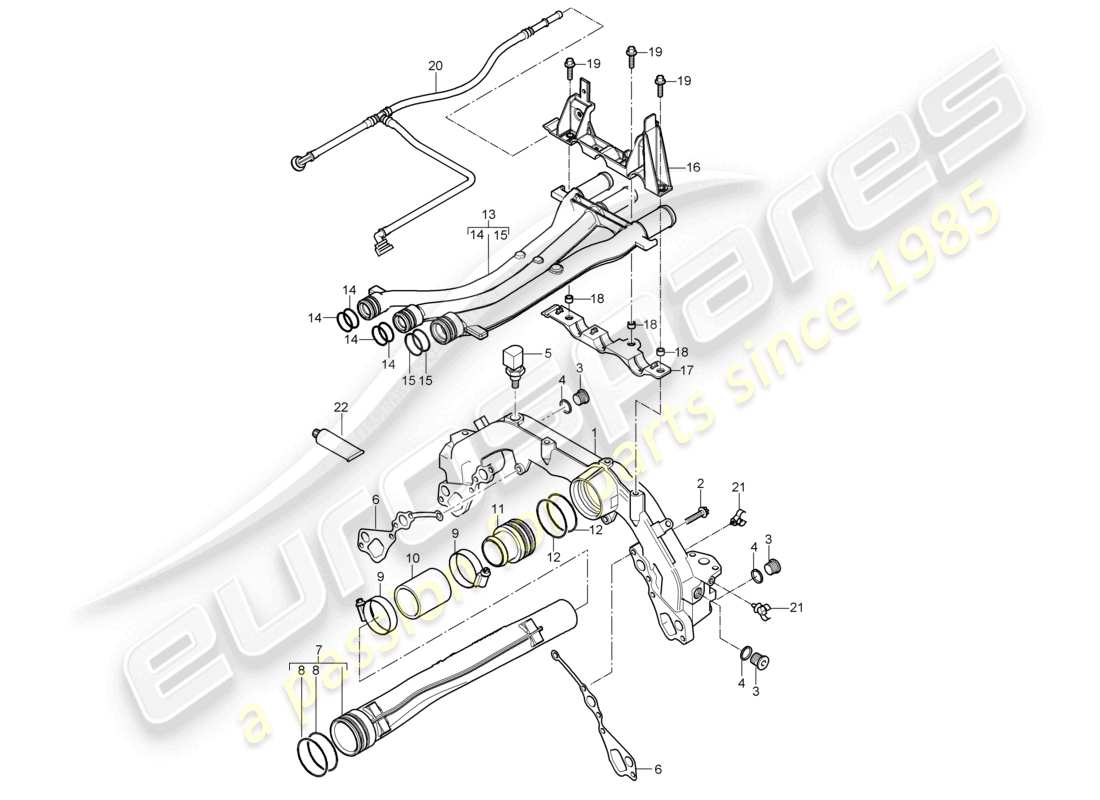 a part diagram from the porsche 2005 (cayenne e1 9pa) parts catalogue