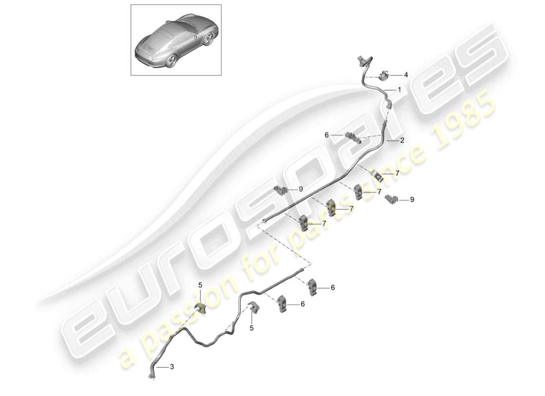 a part diagram from the porsche 2012 (991-1) parts catalogue