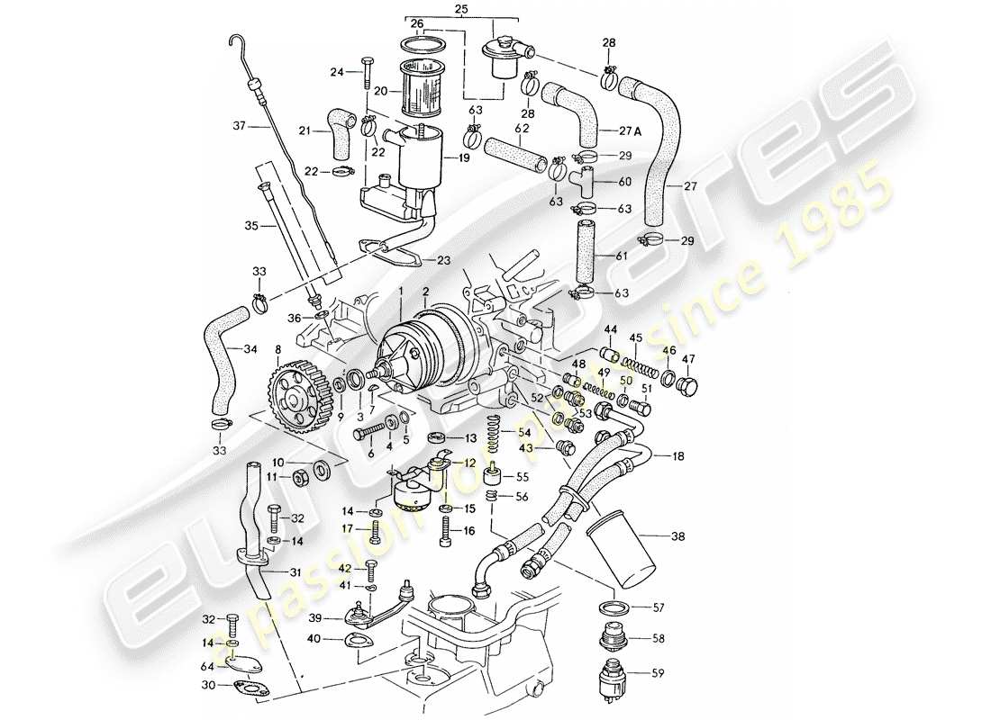 a part diagram from the porsche 928 parts catalogue