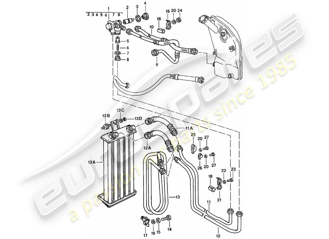 a part diagram from the porsche 1982 (911) parts catalogue