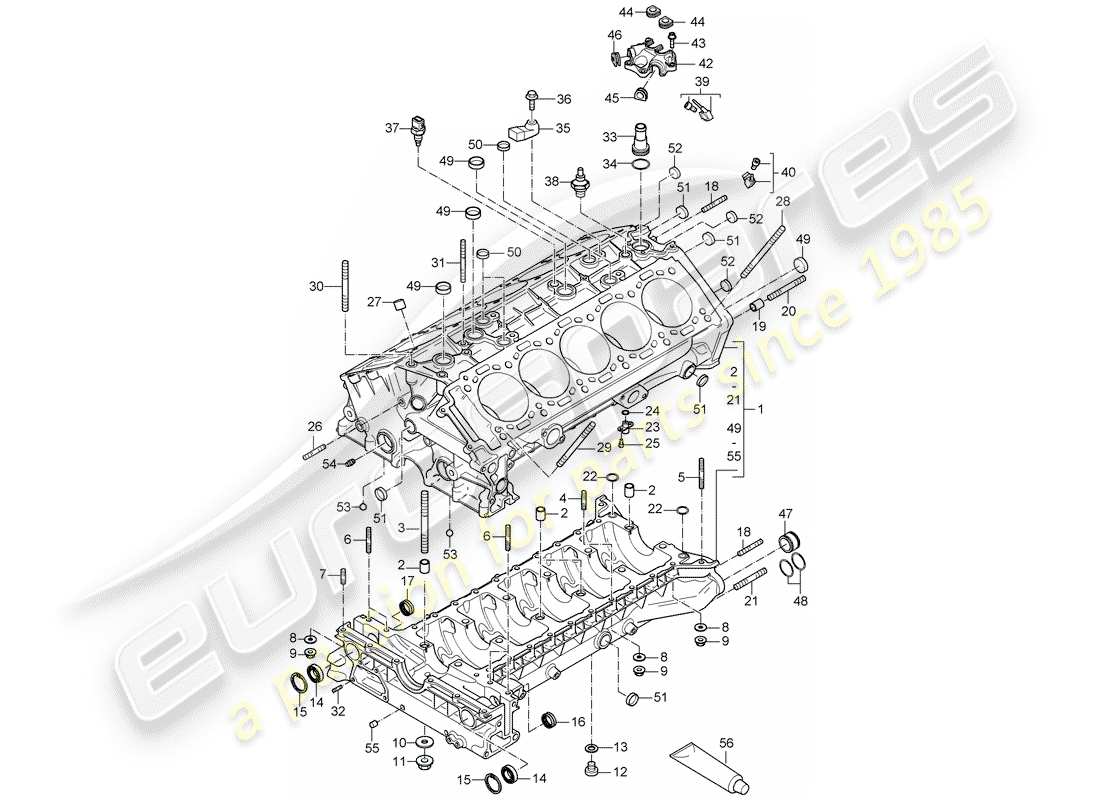 a part diagram from the porsche 2005 (carrera gt) parts catalogue