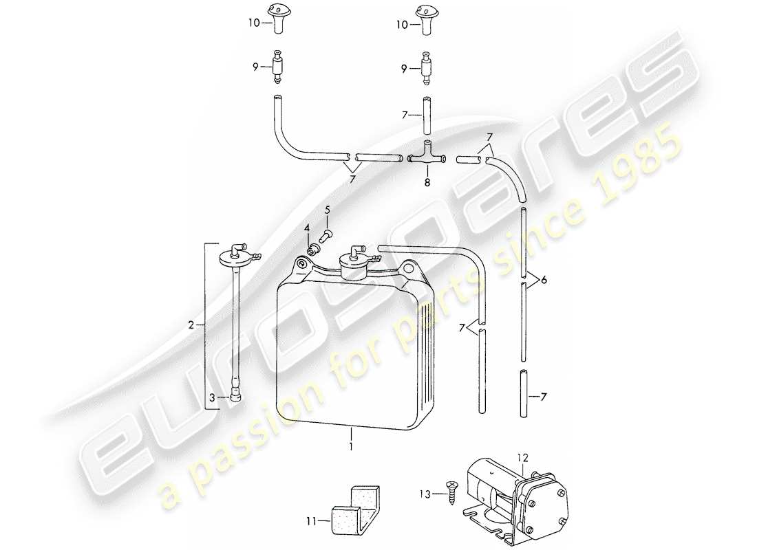 a part diagram from the porsche 911 parts catalogue
