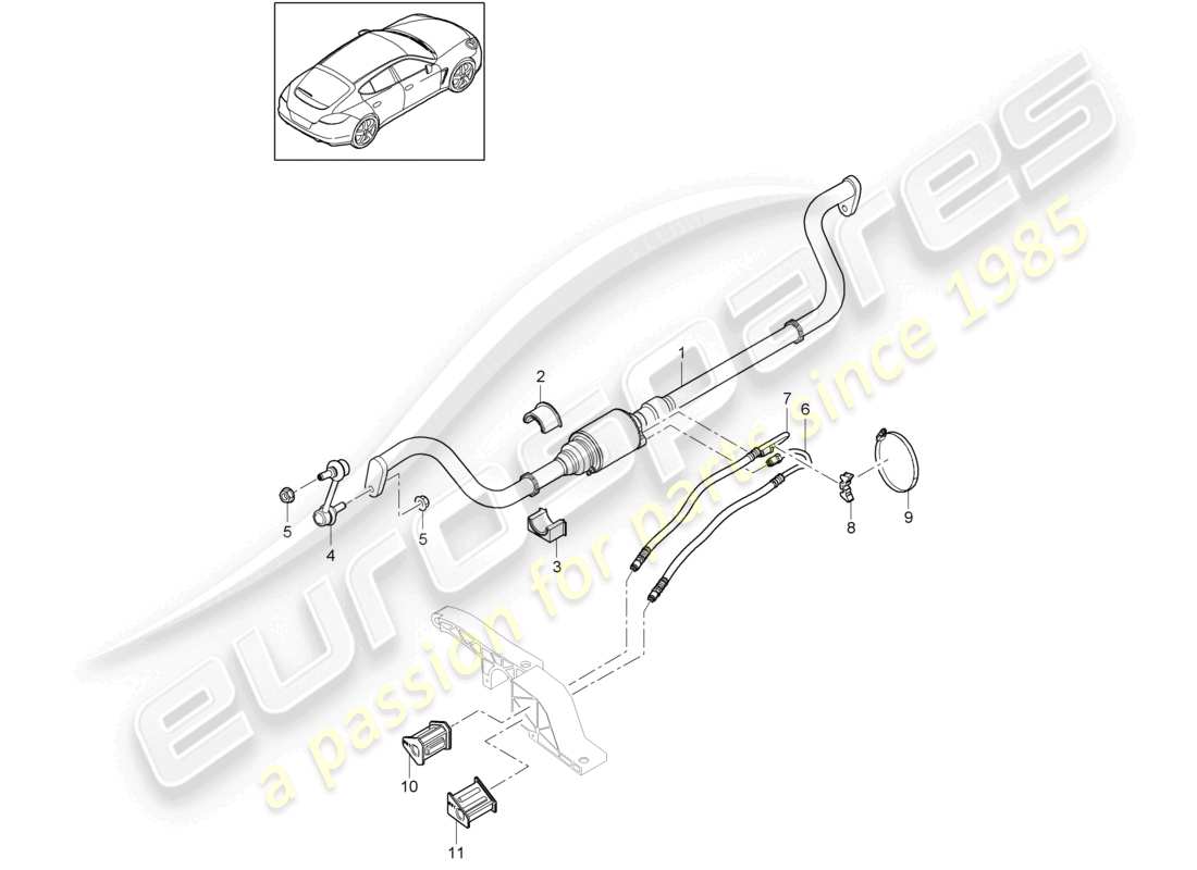 a part diagram from the porsche panamera parts catalogue