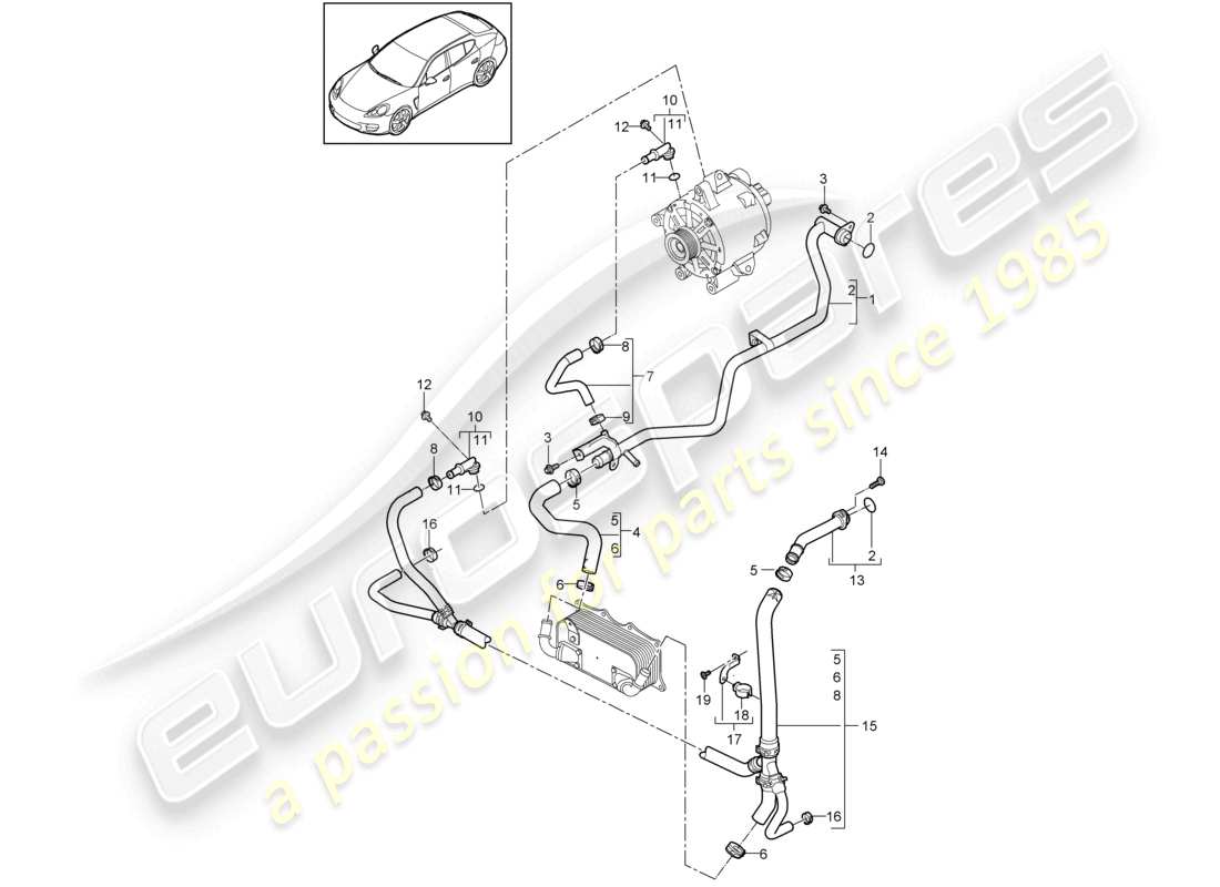 a part diagram from the porsche 2015 (panamera 970) parts catalogue