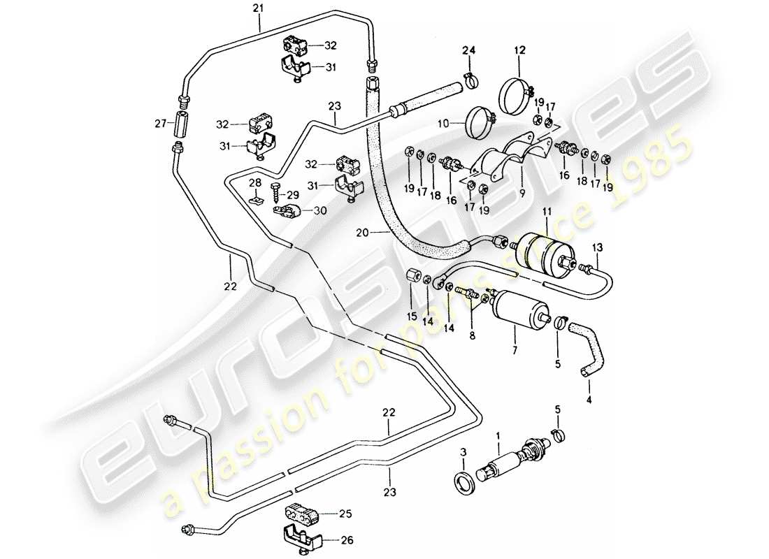 a part diagram from the porsche 928 parts catalogue