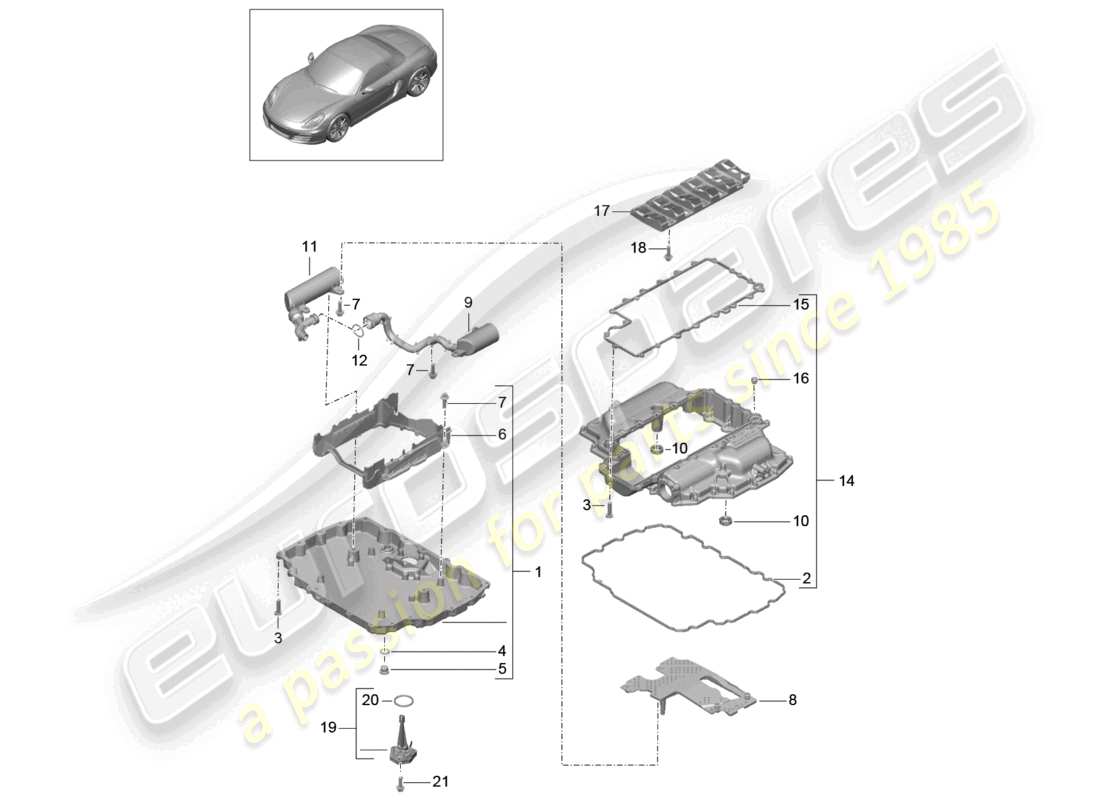 a part diagram from the porsche 2013 (981 boxster) parts catalogue