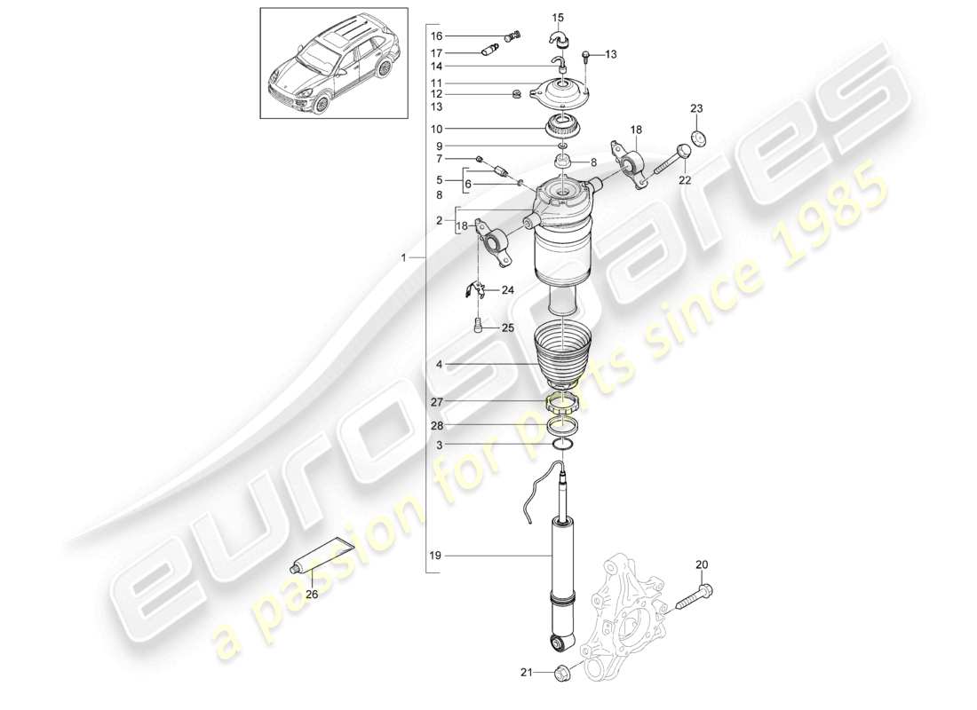 a part diagram from the porsche cayenne parts catalogue