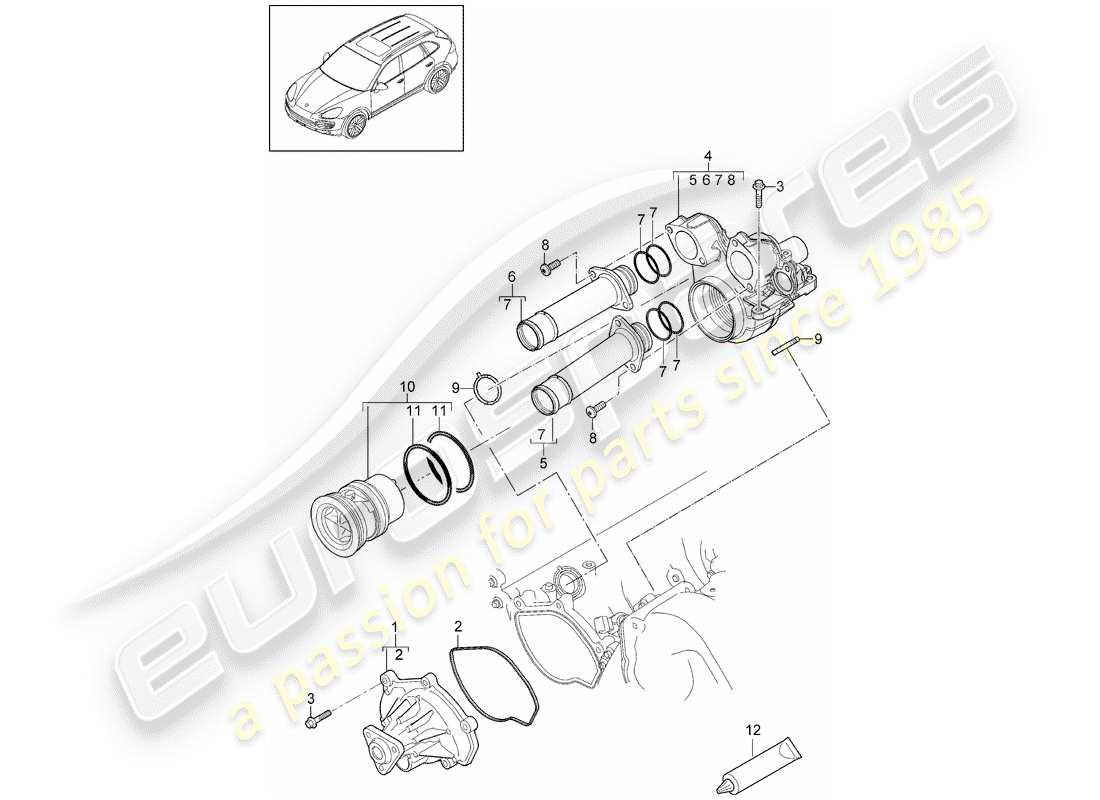 a part diagram from the porsche 2016 (cayenne e2 92a) parts catalogue
