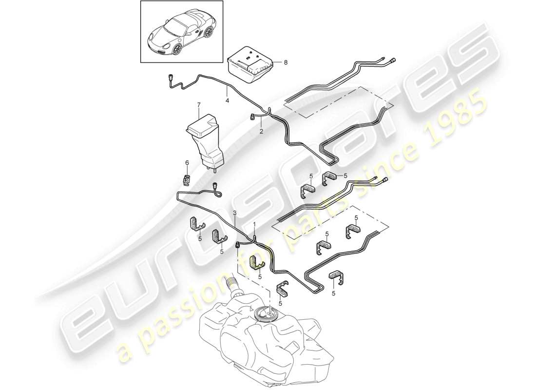 a part diagram from the porsche boxster parts catalogue