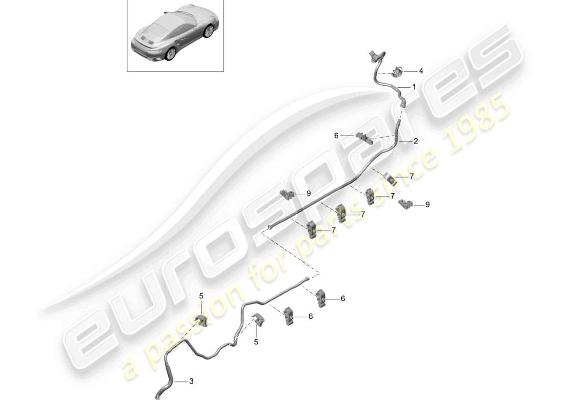 a part diagram from the porsche 991 parts catalogue