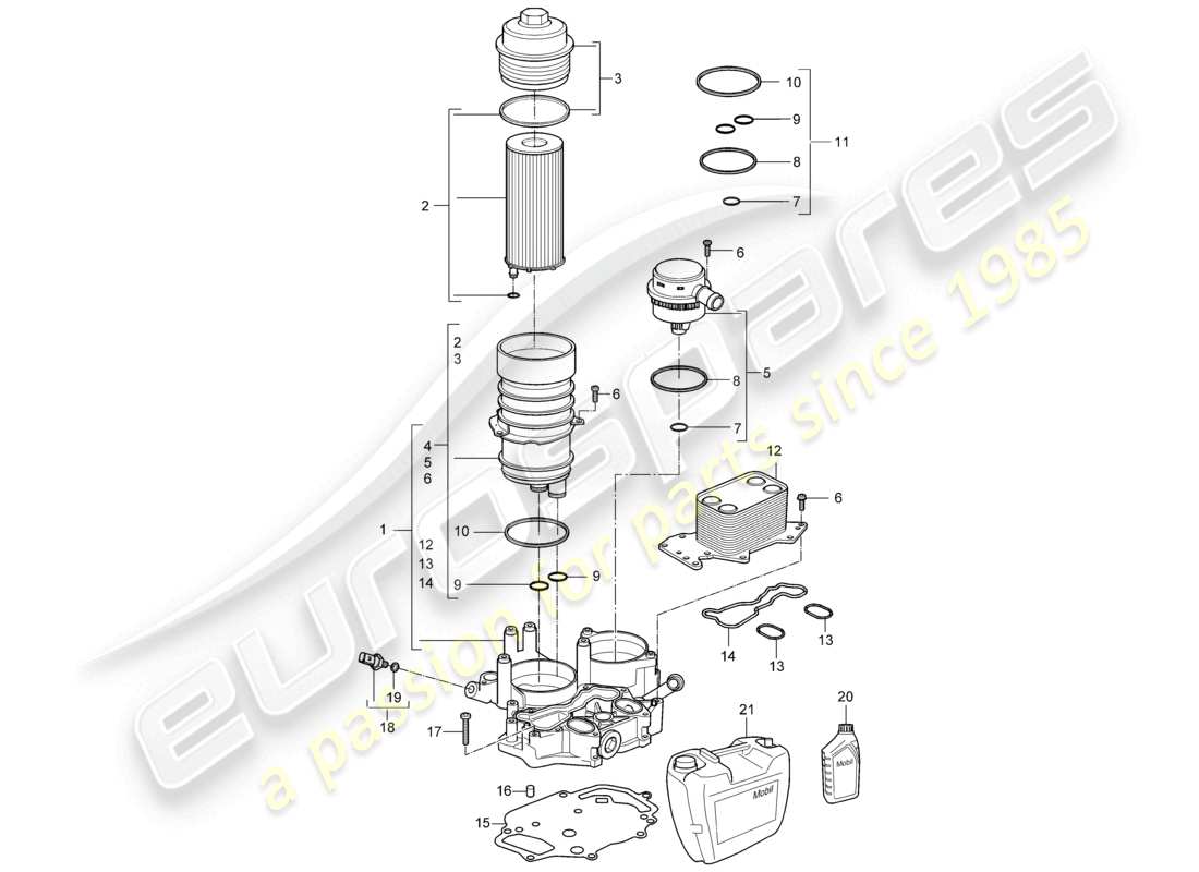 a part diagram from the porsche 2008 (cayenne e1 9pa) parts catalogue