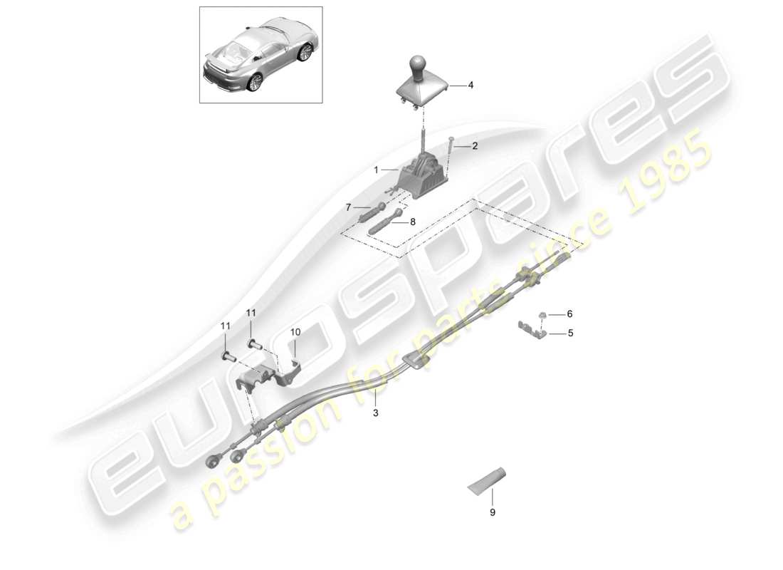 a part diagram from the porsche 2019 (991-2 r/gt3/rs) parts catalogue