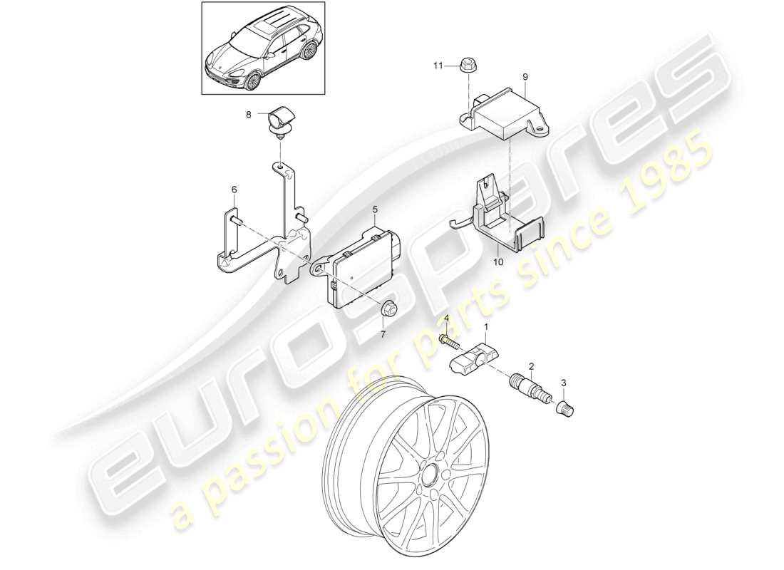 a part diagram from the porsche 2013 (cayenne e2 92a) parts catalogue