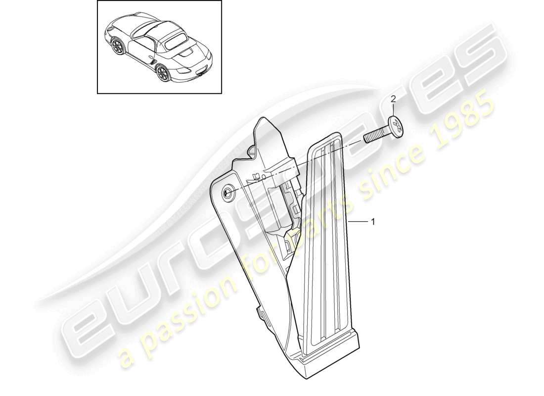 VIEW PARTS DIAGRAMS FROM THE PORSCHE BOXSTER PARTS CATALOGUE a part diagram from the porsche boxster parts catalogue